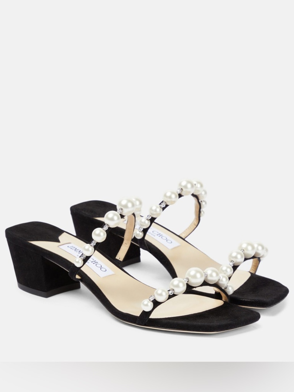 Jimmy Choo - Amara 45 embellished suede sandals 37